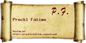 Preckl Fatime névjegykártya
